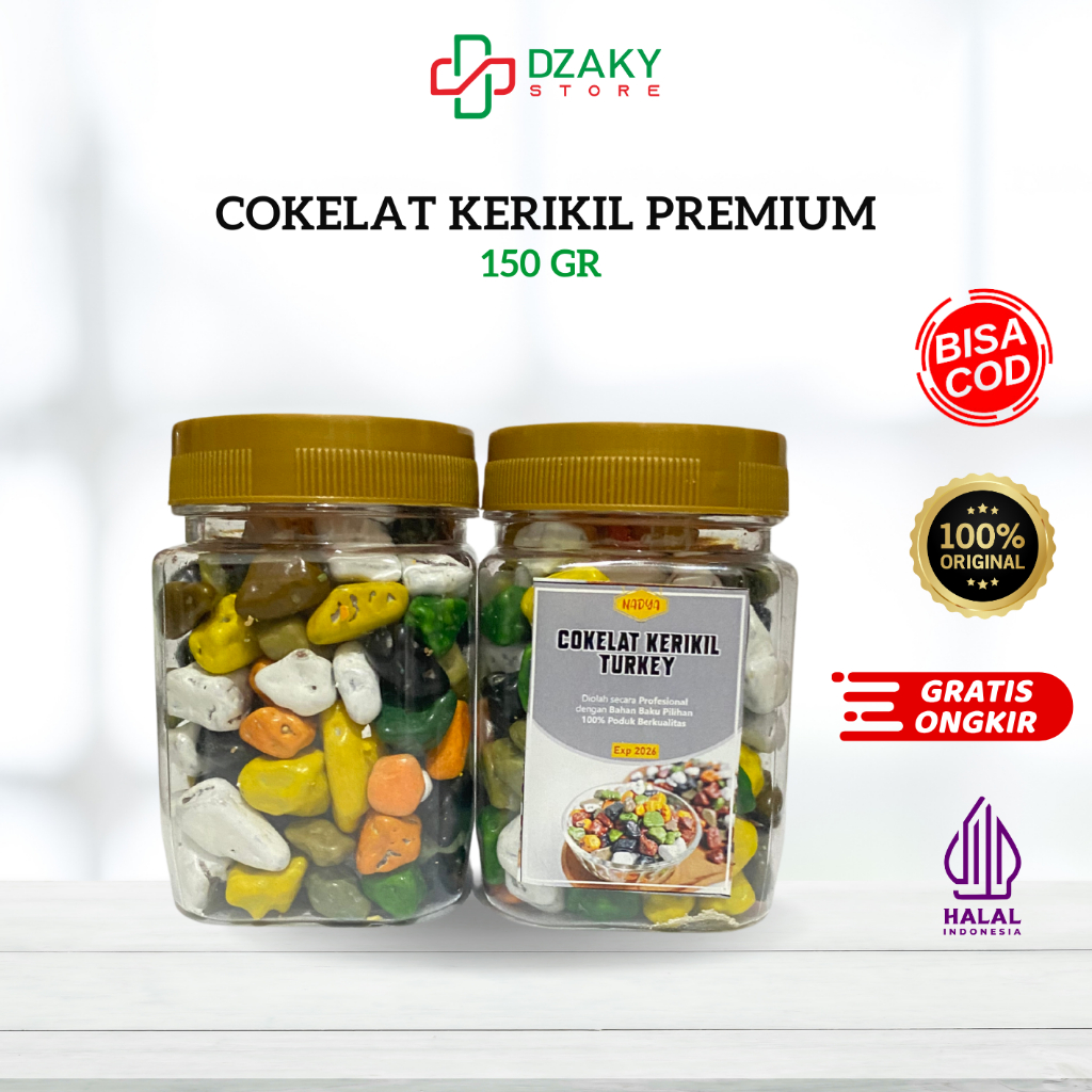 

Cokelat Kerikil TURKI Premium Kemasan Toples 150gr Enak Moodbooster Oleh oleh Haji Coklat Turkey