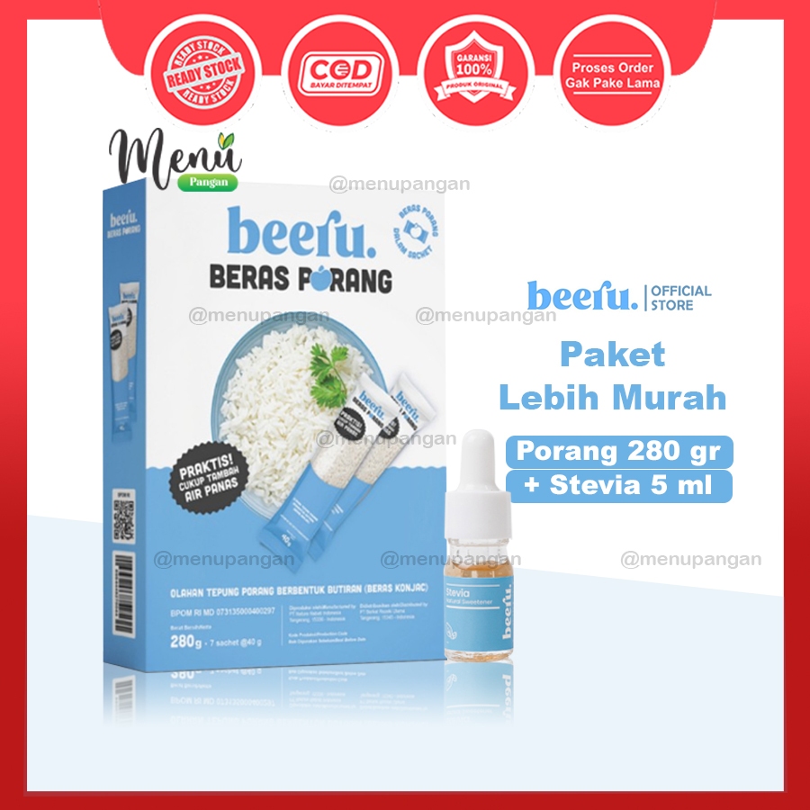 

Paket Lebih Murah Beeru Stevia 5ml dan Beeru Beras Porang Box - Rendah Kalori
