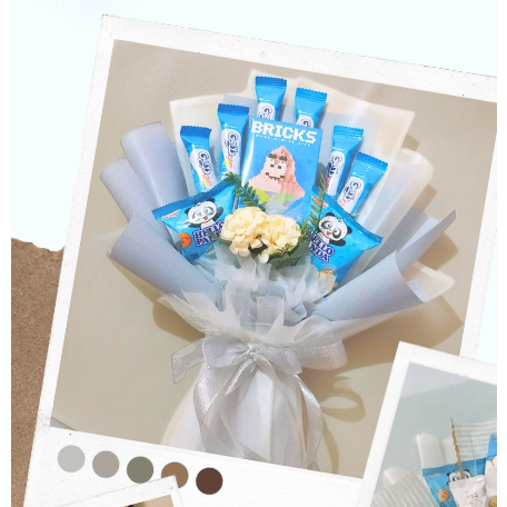 

SNACK BOUQUET/BUKET SNACK MURAH + BRICKS || SIZE MEIDUM || Nata Buket.ku Buket Gift Wisuda Buket Ulang Tahun