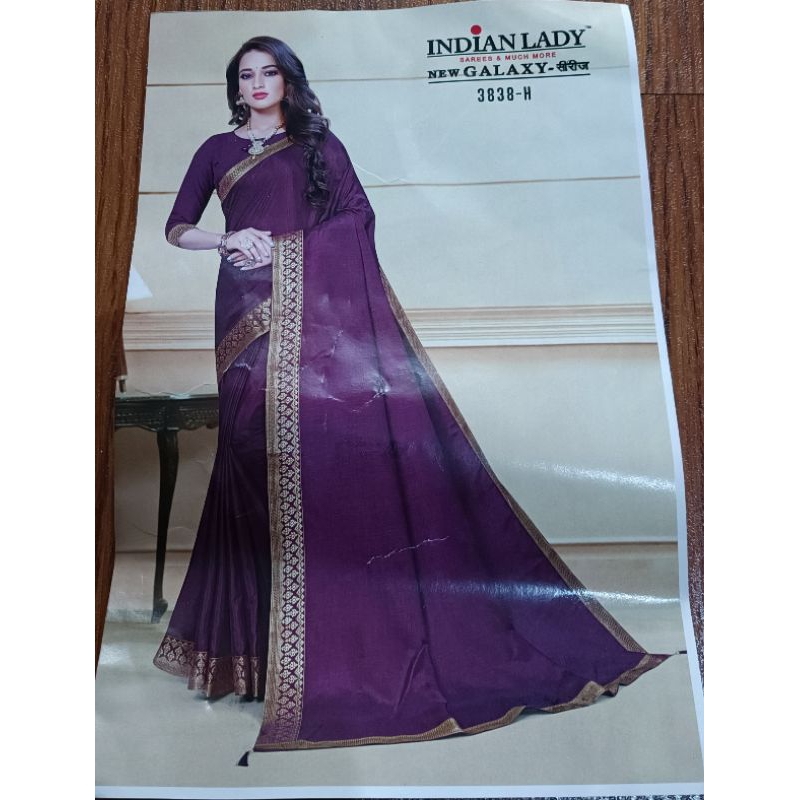 Kain Sari India Warna Ungu