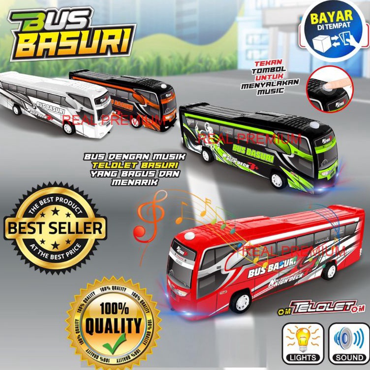 KODE G49E Mainan Viral Bus BASURI TELOLET Ada Music Dan Lampu  Mainan Bus Viral Bus BASURI TELOLET