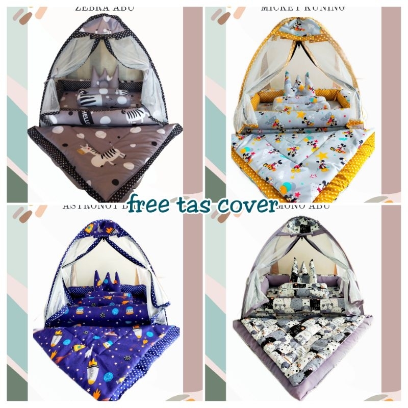 KASUR BAYI SET KELAMBU DAN BEDCOVER TERMURAH