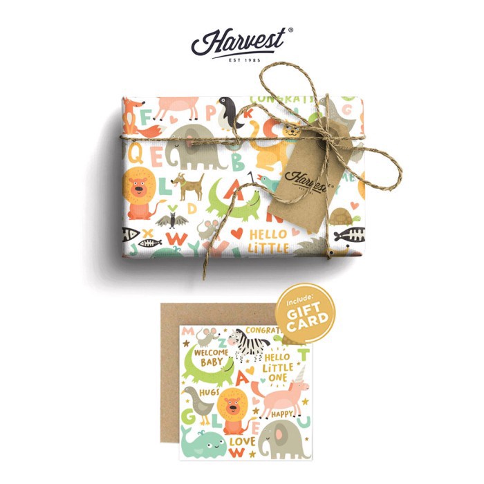 

SPESIAL DISCOUNT Paket Kertas Kado Kartu Ucapan Baby New Born Harvest Baby Zoo