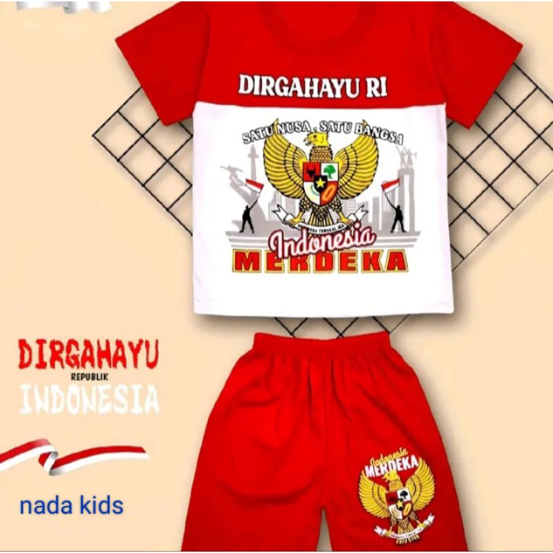 Stelan baju merah putih 17 agustus baju stelan anak anak kemerdekan