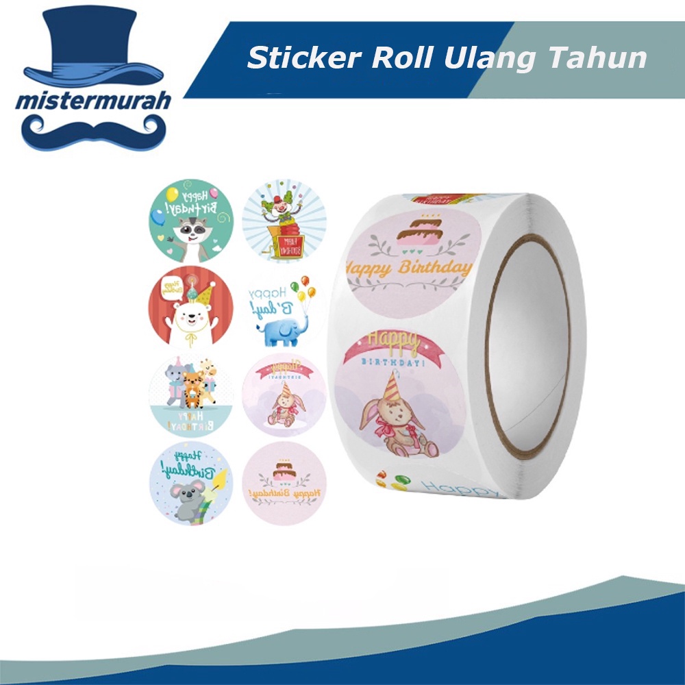 

PRODUCT TERMURAH Stiker Roll Ulang Tahun Anak Stiker Happy Birthday Stiker Label Isi 5 pcs