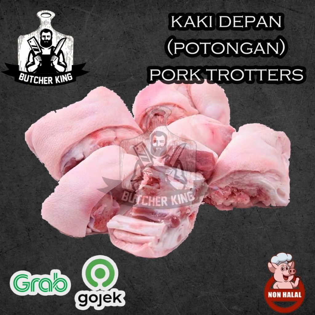 

KAKI DEPAN BABI SUDAH POTONGAN PORK LEGS PORK TROTTERS CUKIOK GULONG CHU KEMASAN 1 KG VACUUM PRODUK NON HALAL