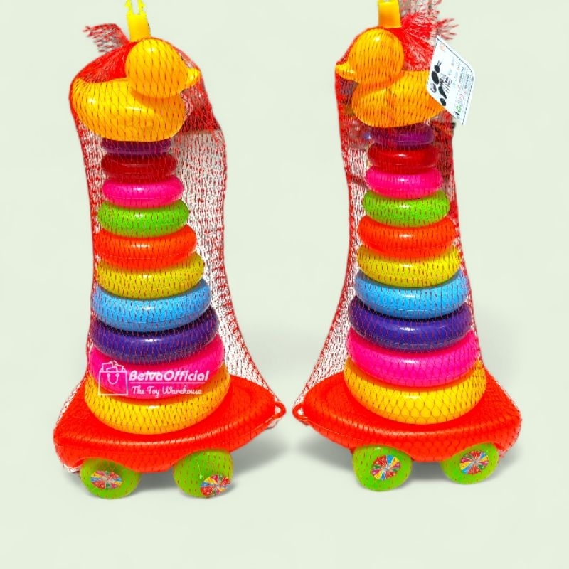 Mainan Bayi Menara Ring Donat Susun Tower 10 Donat