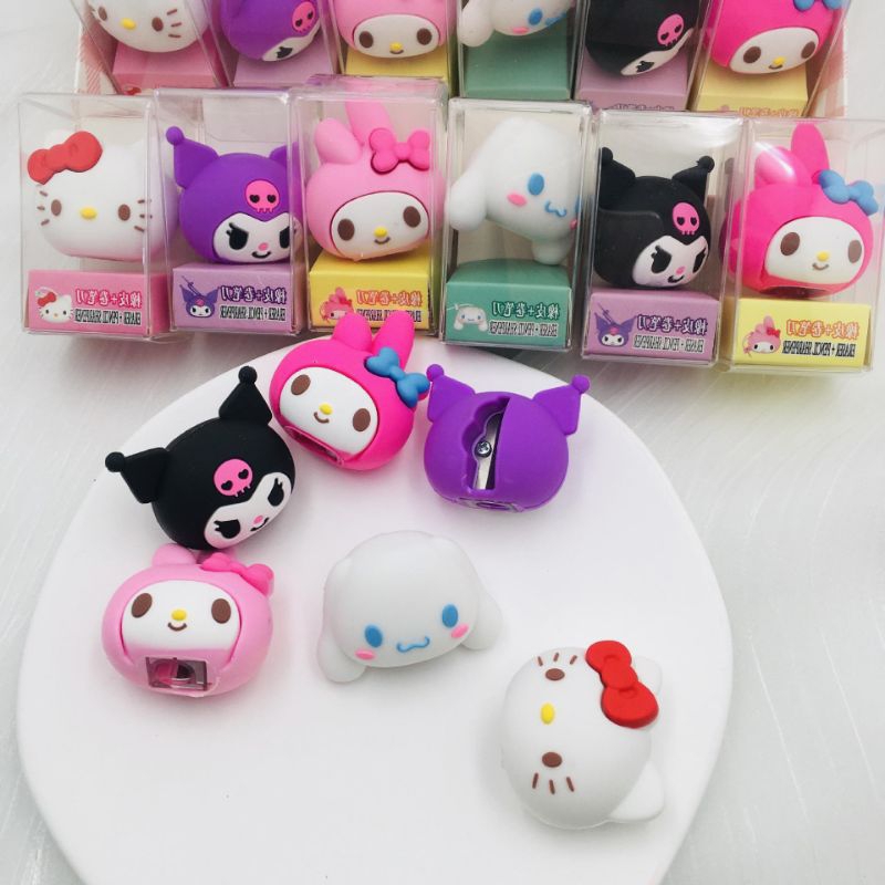 

Serutan Pensil lucu rautan pensil kuromi, cinnamoroll, my melody, hello kitty