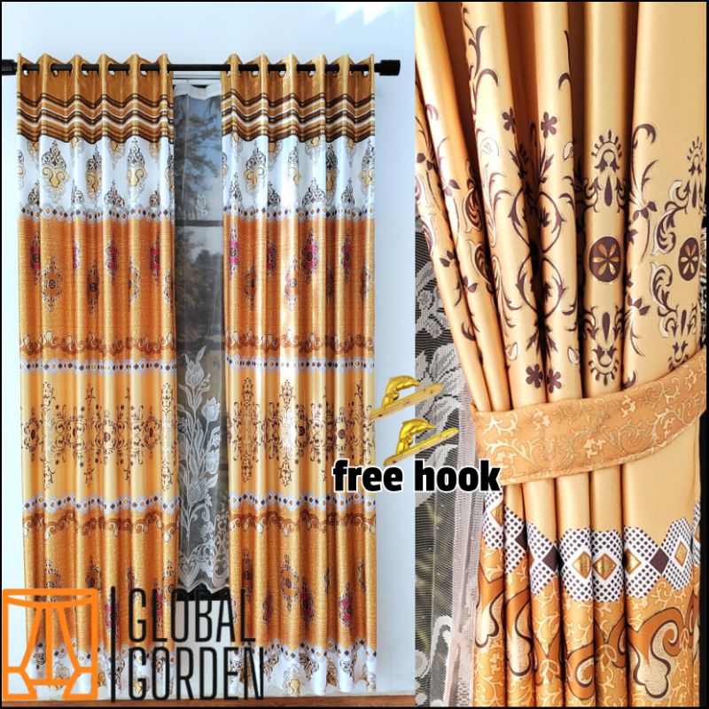 Gorden pintu kamar tidur aesthetic panjang 230cm