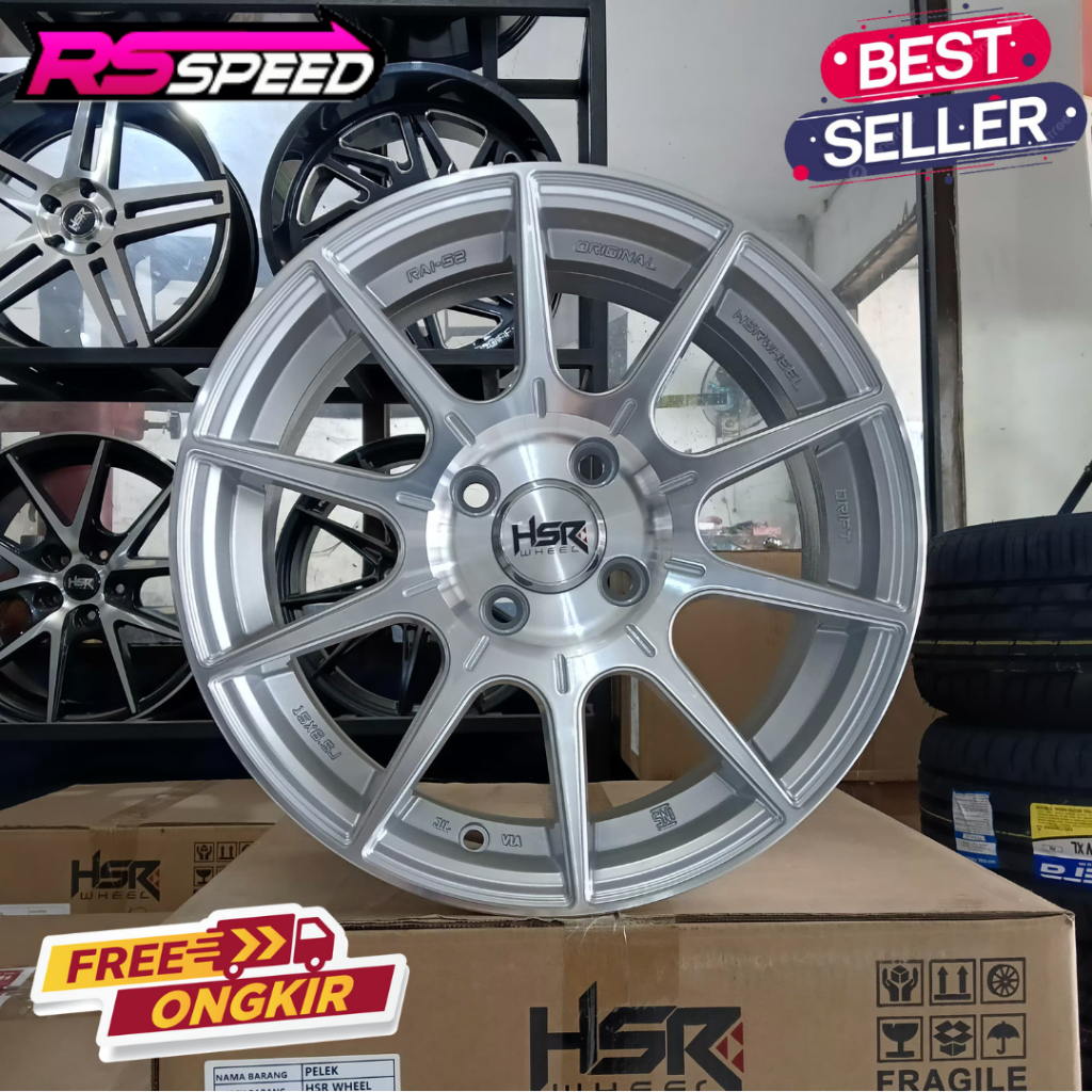 Velg mobil HSR RAI-S2 Ring 15 single pcd offset 42 untuk brio agya calya ignis yaris dll