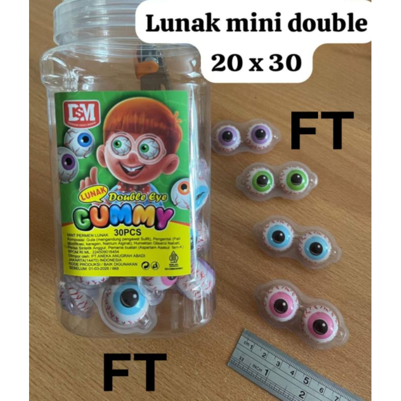 

permen lunak mini double eye 30 pcs/toples