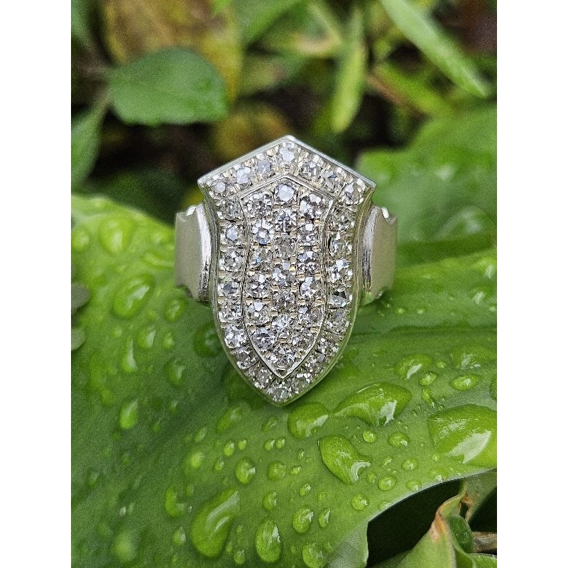 cincin berlian Banjar motif terompah cincin full berlian Banjar putih cincin sunnah cincin unik cinc
