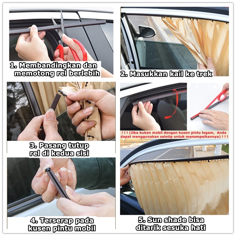 Tirai Jendela Mobil isi 4 pcs dalam 1 set (2 DEPAN DAN 2TENGAH) Gorden Mobil / tirai mobil