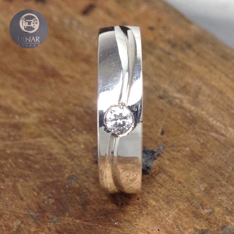 Cincin Kawin Nikah Ukir Nama Perak Asli Silver 925