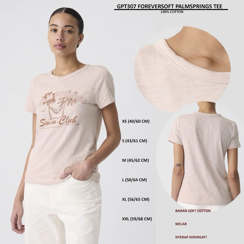 Kaos Wanita Gpt 307 Foreversoft Palmsprings Tee