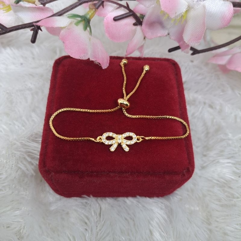 Gelang serut anak hellokity xuping perhiasan lapis emas