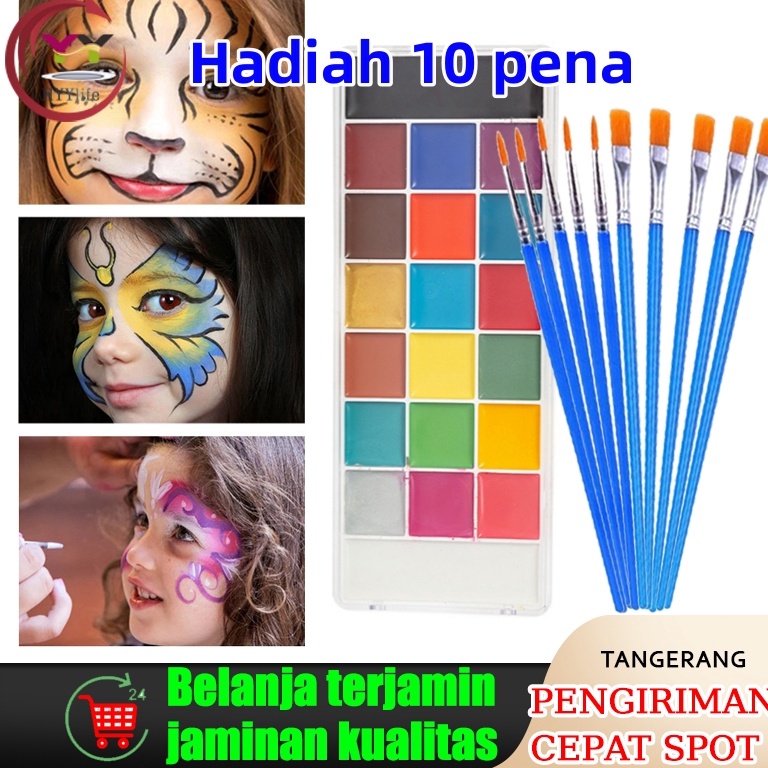 

KODE B83W 12 Warna Painting Art Make Up Painting Cat Wajah Beauty Makeup Tool Ucanbe Face Painting Imagic