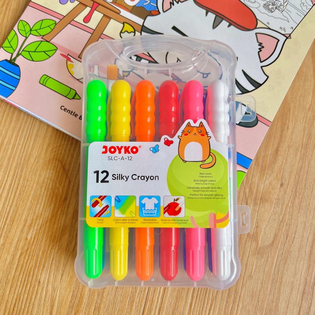 

KODE E17W Silky Crayon Krayon Halus Joyko SLCA Warna Colors Alat mewarnai krayon isi 12 pcs alat gambar kreativitas anak