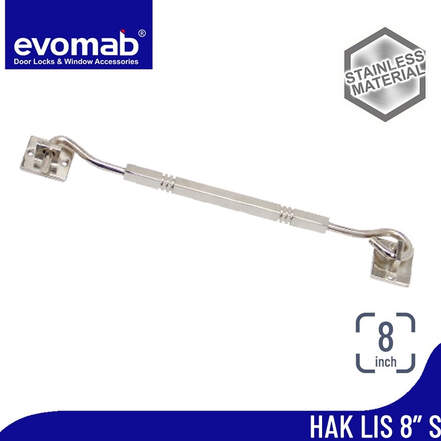 Langka evomab Hak Angin Window Hook Kotak Garis Stainless HAKLIS