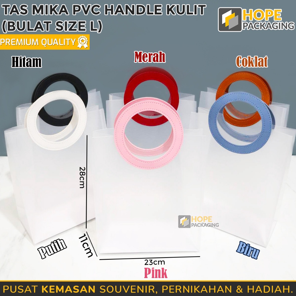 

KUALITAS TERBAIK Tas Mika Transparan PVC Goodie Bag Gift Bag Handle Kulit Tas Pvc Tebal Tas Hampers Besar Kantong Souvenir Ultah Tote Bag Tas Kado Goodie Bag Handle Leather Mika Pvc Premium Gift Bag