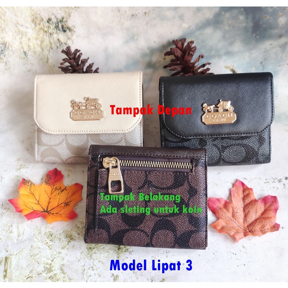 KODE Q45I DOMPET LIPAT Coach Mini  COCO SIGNATURE Lipat 3 With Box PaperBag