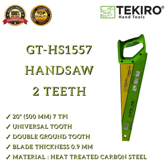 TEKIRO Gergaji Tangan 2 Mata Gergaji Belah 20" Inch  TEKIRO GERGAJI TANGAN GAGANG TPR 20 INCH 2 MATA