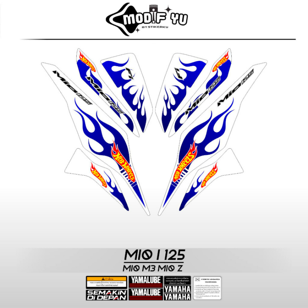 STRIPING MIO M3 MOTIF 4 / STICKER MOTOR YAMAHA / MIO I 125 / MIO S / MIO 125 / API TRIBAL FIRE HOTHW