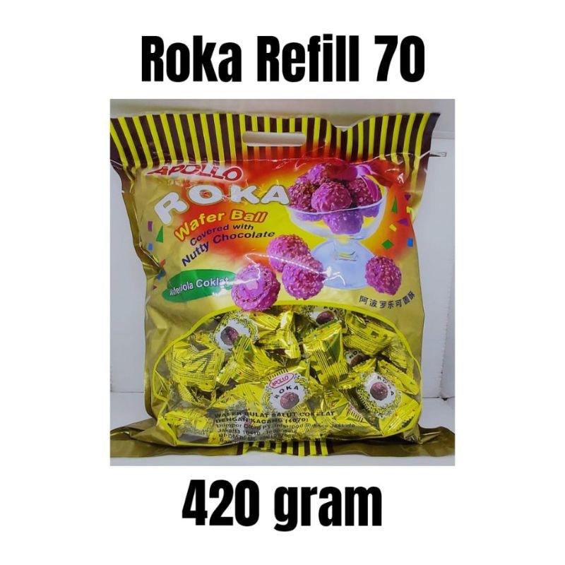 

coklat roka apollo 420 gr per bungkus isi 70 pcs