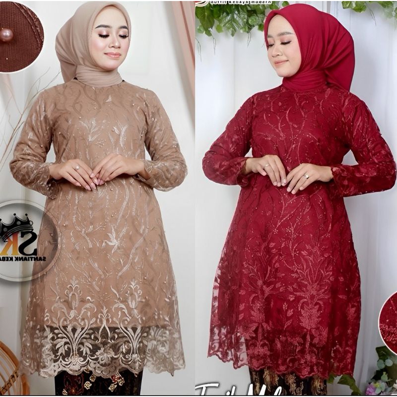 Atasan Kebaya Tunik Brokat Modern Kebaya Kurung Baju Kondongan Terbaru