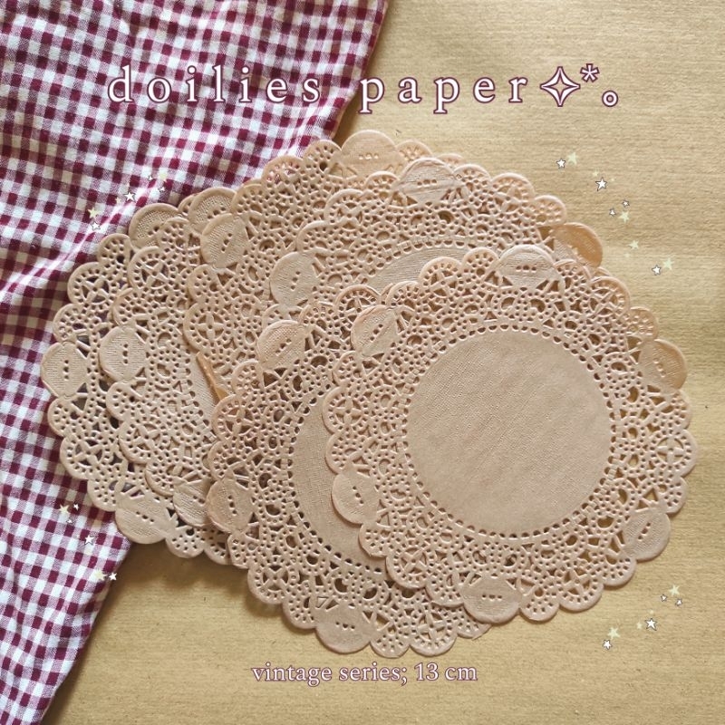 

DOILIES PAPER COKLAT/VINTAGE 5 PCS / KERTAS ROTI UNTUK JOURNALING SCRAPBOOK MURAH