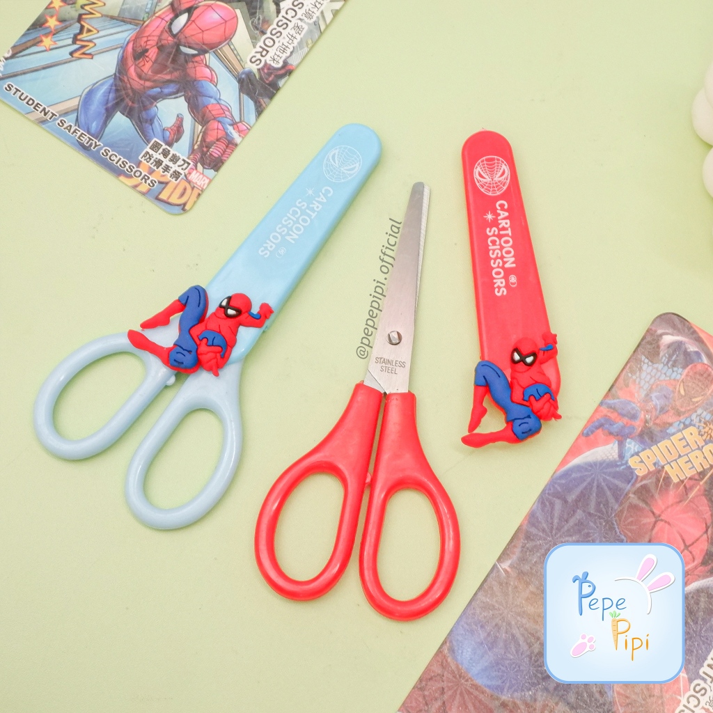 

Gunting Seath Spiderman aman dengan tutup Safety Scissors anak Unik Gunting Kertas Pemotong Kertas