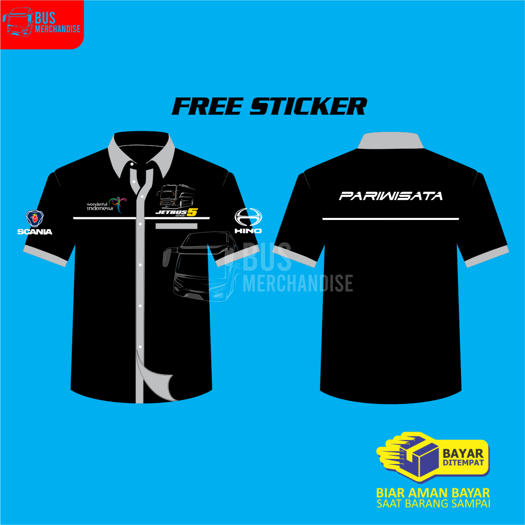 Kemeja Baju Bus Bis Mania Bismania Pariwisata Jetbus 5 Adiputro Wonderful Indonesia
