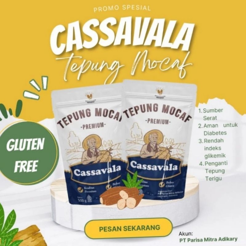 

TEPUNG MOCAF CASSAVALA GLUTEN FREE/BEBAS GLUTEN/NON GLUTEN 500 GR POUCH