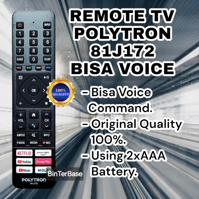 Remote remot TV Polytron 81J172 81J208 bisa Voice Command support bluetooth LED LCD Ori 100% Origina