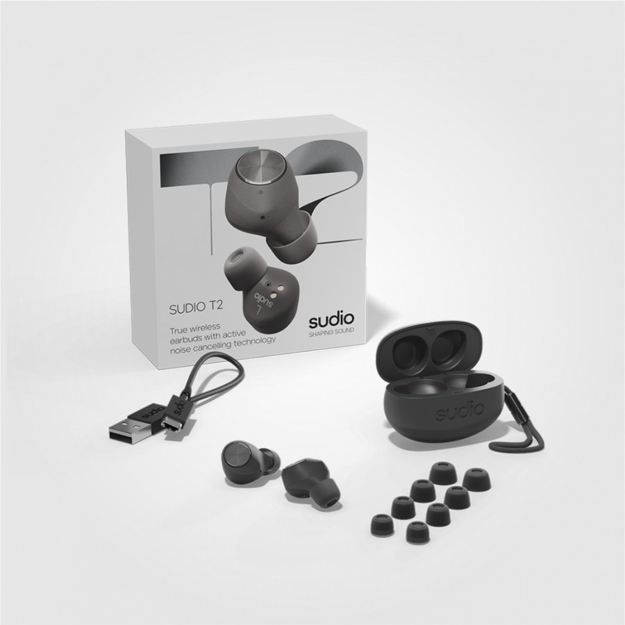 Sudio T2 Black - In-Ear True Wireless Active Noise-Cancelli [EARPHONE]