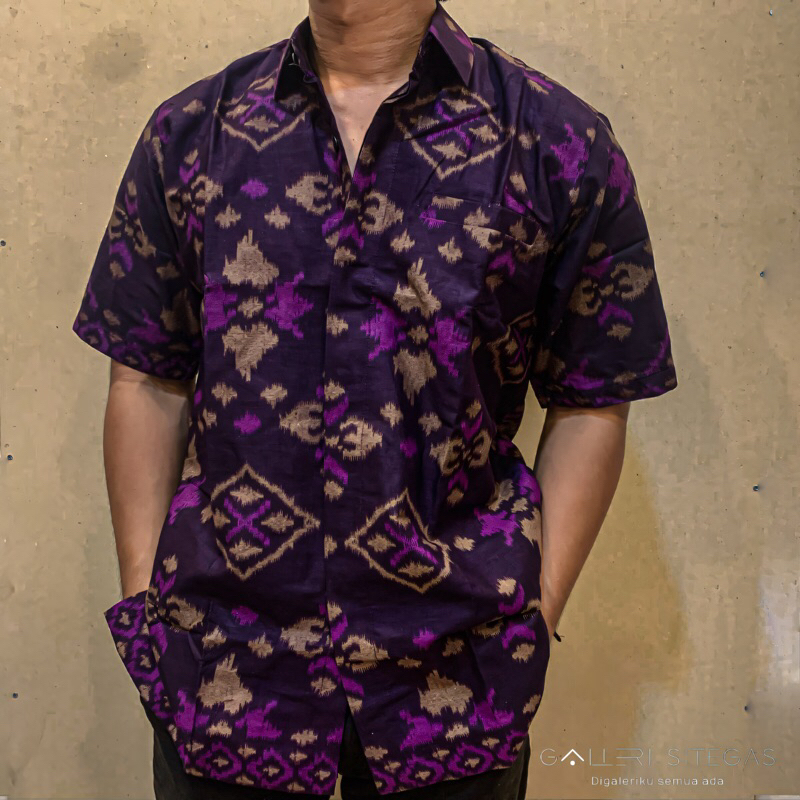 Kemeja Pria Kemeja Motif Kemeja Endek Bali MOTIF WAJIK KECIL Kemeja Motif Wajik Kemeja Wisuda Kemeja