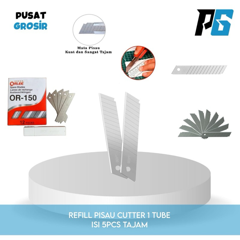 

Refill Pisau Cutter isi 5pcs Besar isi Ulang kater Super Tajam