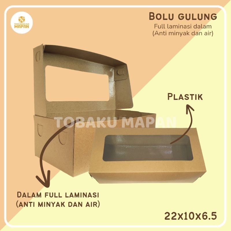 

Kotak Kue Rolltart Box Kraf Bolu Gulung/Roti Sisir Laminasi - Dus Kraf Tempat Bolu Gulung/Roti Sisir