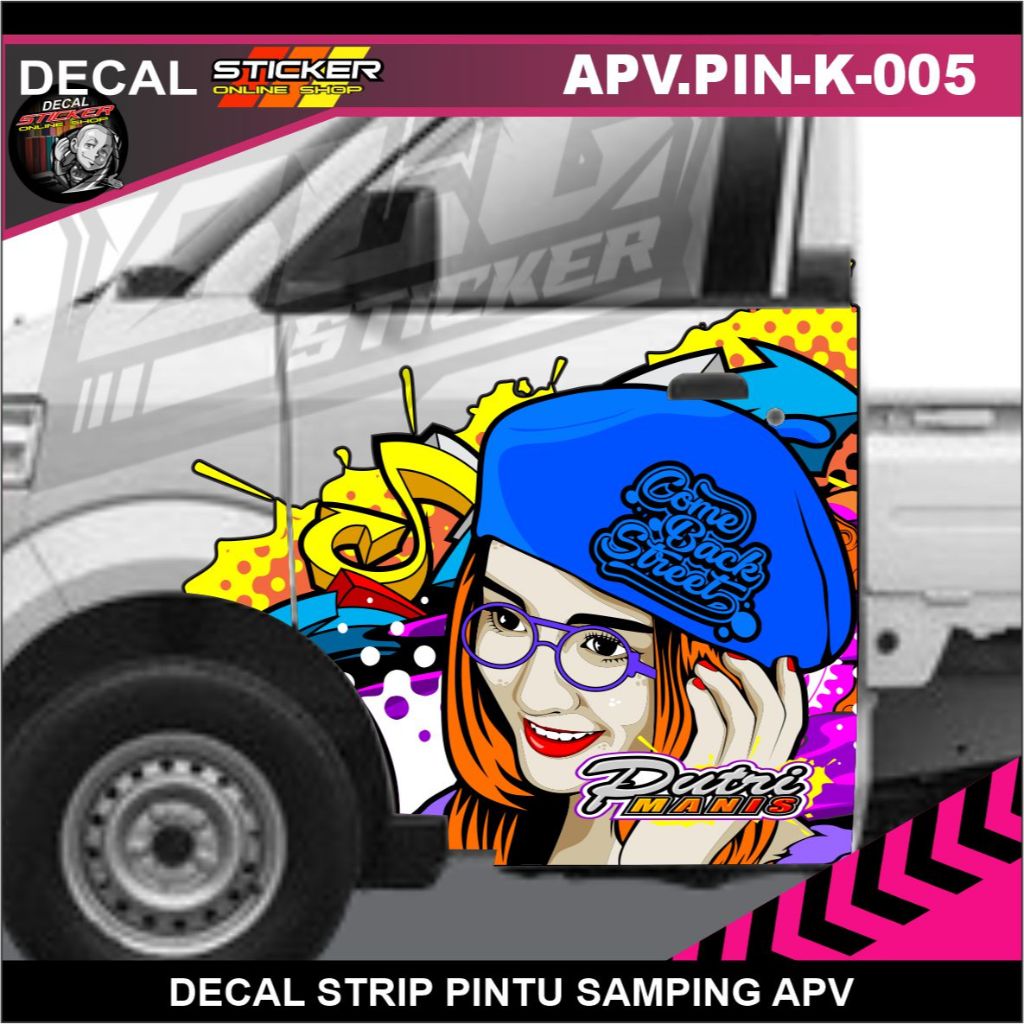 STIKER PINTU APV MEGA CARRY PICKUP VARIASI DECAL MOBIL KARAKTER