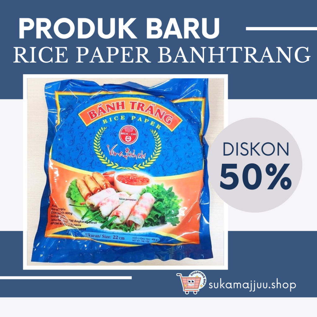 

PROMO TERBAIK|RICE PAPER BANH TRANG ISI 5|Bich Chi Banh Trang Rice Paper 22cm 400g|RICE PAPER Banh Trang/ Kulit lumpia vietnam 22cm - Repack 5 lembar | Kertas beras