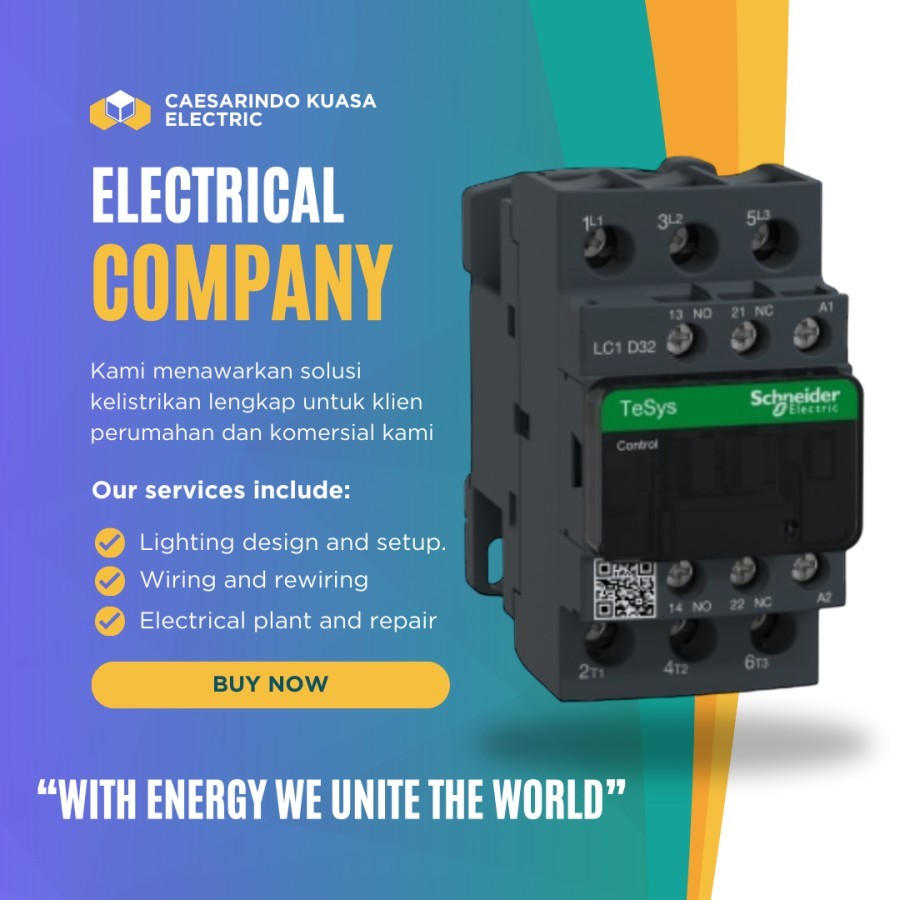 LC1D32M7 KONTAKTOR SCHNEIDER TESYS D CONTACTOR 3P 220V 32A LC1D32 ORI