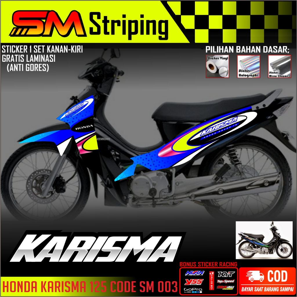 STRIPING STIKER HONDA KARISMA 125 / KARISMA X 125 / VARIASI STRIPING KARISMA 125 / SM 003