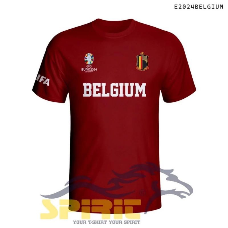 T-SHIRT KAOS DISTRO JERSEY TIMNAS BELGIUM EUFA EURO 2024 / KAOS BOLA
