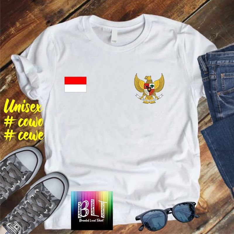 T-SHIRT KAOS DISTRO LOGO GARUDA BENDERA INDONESIA / UNTUK PRIA DAN WANITA