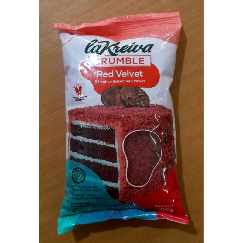 

La kreiva crumble red velvet | remahan biskuit red velvet 250 gr