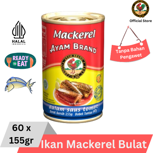 

Ayam Brand - Ikan Mackerel Kaleng Bulat Saus Tomat 60 pcs 155gr