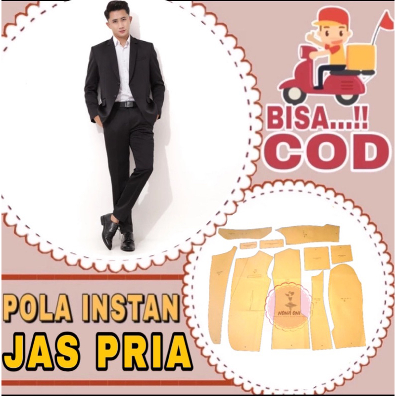 BISA COD✔️ Pola baju instan JAS PRIA - pola jahit jas pria - pola jiplak jas pria