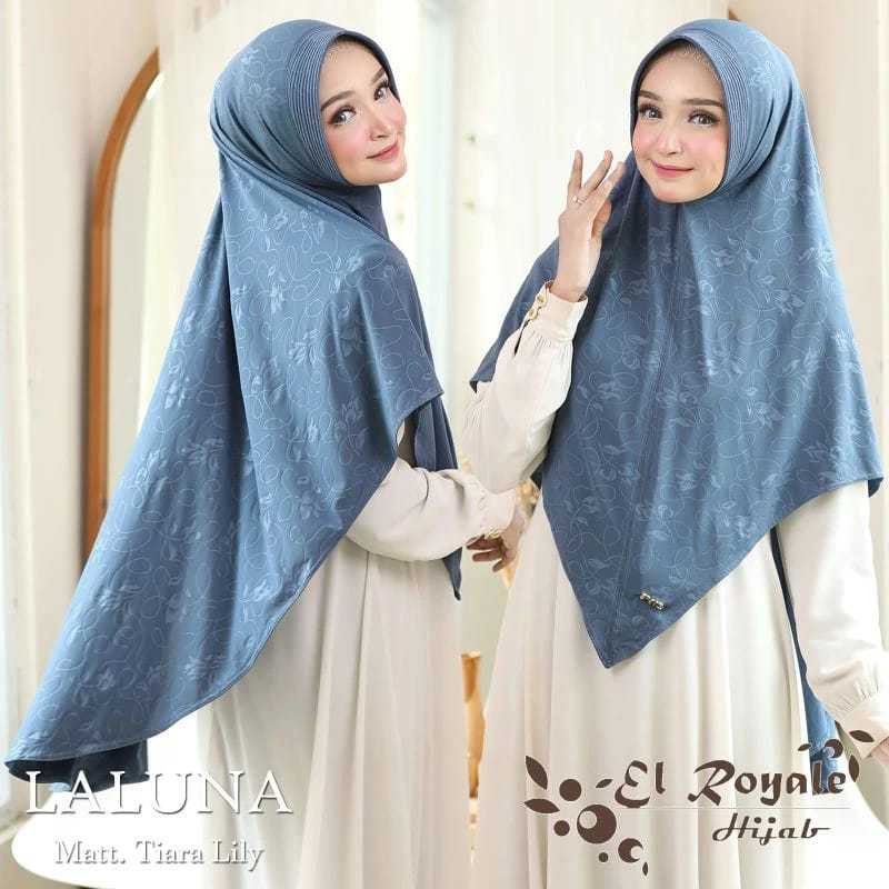 El Royale Hijab Tiara Instan matt Jersey embos |Fashion