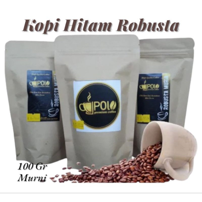 

POLO Kopi Robusta Khas Nusantara Petik merah Berkualitas 100 Gram Bubuk