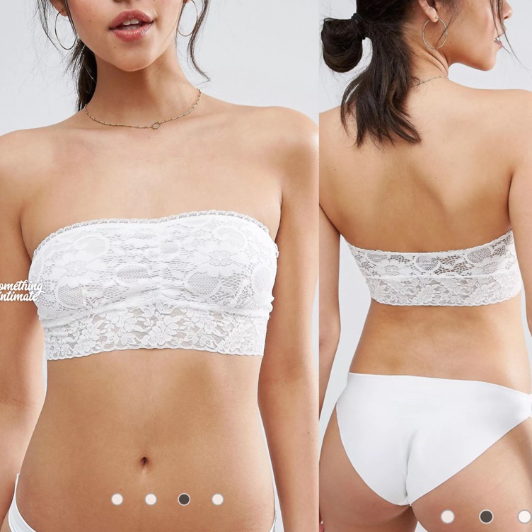 KODE U5F HM Iris Cotton Lace Strapless Bandeau Bra  Tube Top  Kemben BH Tanpa Tali Beha Dalaman Baju